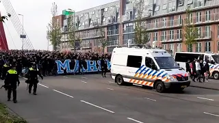 La grosse ambiance des supporters #marseillais à #Rotterdam / Feyenoord-OM : 3-2 (28/04/2022)
