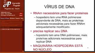 Curso de VIROLOGIA - Aula 04 de Virologia Vírus de DNA Estratégias de Replicação 1