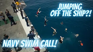 Jumping Off An Aircraft Carrier? Aircraft Carrier Swim Call!