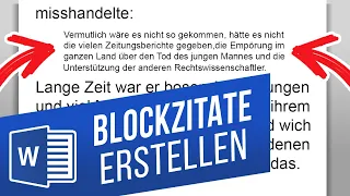 Blockzitate in Word erstellen | Richtig zitieren mit Word