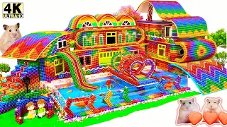 ASMR Linda casa para mascotas ❤ Construye una casa de villa de amor con toboganes de agua y piscina