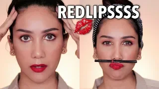 Simple Red Lips Make Up Tutorial | suhaysalim