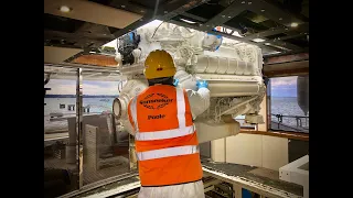 Sunseeker 28 Metre Super Yacht - Major Refit Part 2 - Engine & Gearbox Removal