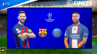 FIFA 23 - Barcelona Vs PSG - UEFA Champions League 23/24 | Ft. Messi | PS5™ [4K60 ] Next Gen