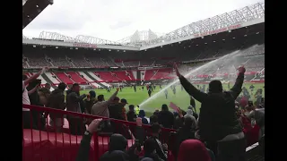 Man United fans storm on Old Trafford pitch and protest ahead of Liverpool match