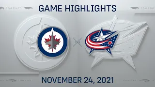 NHL Highlights | Jets vs. Blue Jackets - Nov. 24, 2021