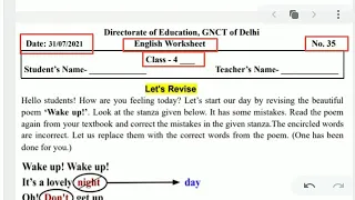 worksheet 35 class 4 || English