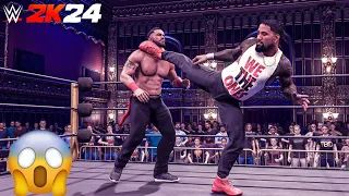 WWE 2K24 - Jey Uso vs Tama Tonga | Ambulance Match | Gameplay