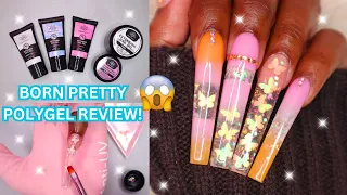 TRYING A POLYGEL STARTER KIT FROM BORN PRETTY! Glitter Ombre & Colorblock Polygel Nail Tutorial