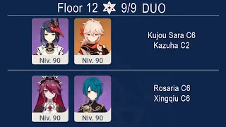 Spiral Abyss 3.0 Duo Kujou Sara C6 Kazuha C2 / Rosaria C5 Xingqiu C6 I Floor 12 Genshin Impact