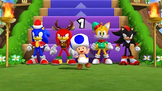 Mario Party 9 Step It Up - Sonic Vs Knuckles Vs Tails Vs Shadow (Master COM)