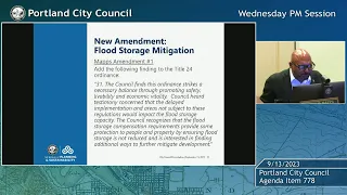 Portland City Council Meeting PM Session 09/13/23