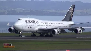 Iron Maiden's Ed Force One Boeing 747-400 landing at Auckland Airport ✈