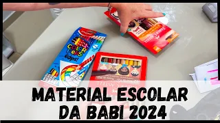 MOSTRANDO E ORGANIZANDO O MATERIAL ESCOLAR DA BABI DE 2024 😍