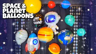 Space Balloon Party! Inflating Our Planet BALLOONS - We Popped Jupiter! Astronaut & Rocket #balloon