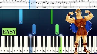 HERCULES - Go the Distance - Easy Piano Tutorial with SHEET MUSIC