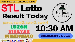 STL Result Today, 10:30 AM Draw, December 21, 2023, Mindanao, Visayas, Luzon