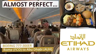Etihad Airways Economy Class Trip Report | Boeing 777-300ER | Rome to Abu Dhabi | 4K
