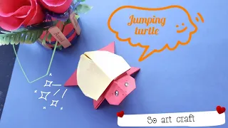 Origami Jumping Paper Turtle / How to make a fidget toy / art and craft / soartcraft