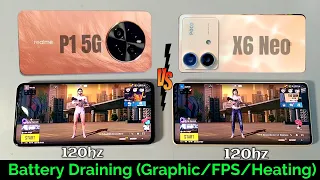 realme P1 5G Vs POCO X6 Neo PUBG (BGMI) Gaming & Battery Draining Test | Best Mobile Under 15k !