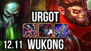 URGOT vs WUKONG (TOP) | 8 solo kills, 1.4M mastery, 700+ games, Dominating | NA Diamond | 12.11