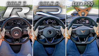Golf 8 R vs. Leon 300 vs. Golf 7.5 R | 0-100 & 100-200 km/h acceleration🏁 | by Automann in 4K