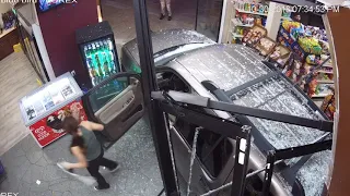 Graphic content: Car crashes through Muskegon Heights liquor store