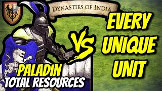 PALADIN (Teutons) vs EVERY UNIQUE UNIT (Total Resources) | AoE II: DE