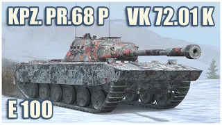 Kpz. Pr.68 (P), E 100 & VK 72.01 (K) • WoT Blitz Gameplay