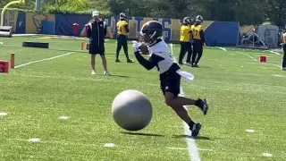 Steelers WRs Running Routes on Day 3 of OTAs