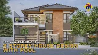 2 Storey 3 Bedroom with Pool HOUSE DESIGN | 8.0x11.5m (165sqm) | Exterior & Interior Animation