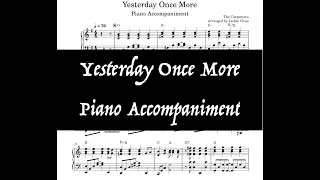 Yesterday Once More | The Carpenters | Piano Accompaniment Sheet Music / Backing Track