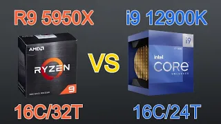 i9 12900K vs R9 5950X - benchmark and test in 8 games