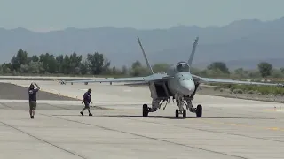 F/A-18E Super Hornet "Strike" Number 120 arrives at Top Gun