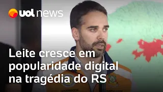 Eduardo Leite cresce em popularidade digital em meio à tragédia no RS e cola em Tarcísio no topo