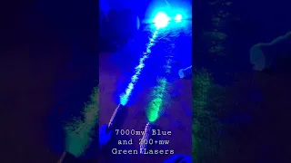 7000mw blue laser and 200mw green lasers