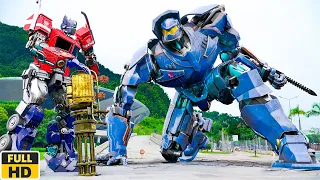 Gipsy Jaeger vs Optimus Prime Robot War in Future World | Battle Scene | Movie Clip HD