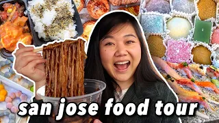 What to Eat in SAN JOSE! South Bay Food Tour (mochi, boba, sushi, pizza & more)