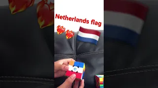 Make Netherlands flag by 3x3 cube#shorts