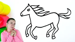 Horse Coloring Pages - How to Draw a Horse for Kids