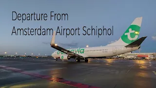 Early morning departure from runway 24 (Kaagbaan) at Amsterdam Airport Schiphol (AMS EHAM)