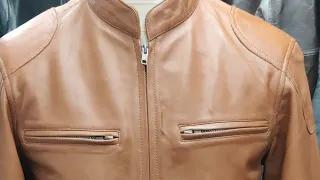 Men's Genuine sheep leather jacket#leatherjacket #genuineleather #custommade