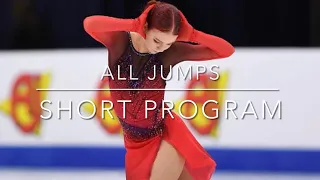 Alexandra Trusova European figure skating championships 2022 // all jumps sp