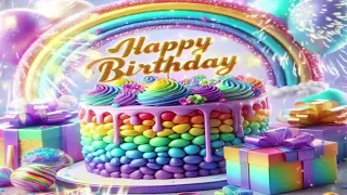 💎Happy birthday song6 remix💎countdown 3.2.1 | animated cake birthday video happy birthday rainbow🌈🎁💎