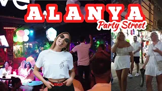 Alanya, Turkey |🇹🇷| Alanya nightlife - Alanya party street 4K