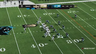 NFL Madden 22 2021 season week 2 Saints @ Panthers