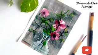 EASY Flowers in glass vase Painting / Calming Video