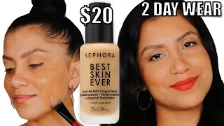 2 DAY WEAR TEST NEW SEPHORA COLLECTION BEST SKIN EVER LIQUID FOUNDATION *oily skin* | MagdalineJanet