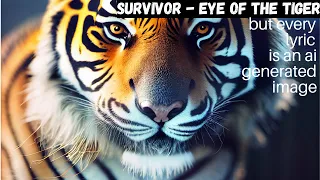 Survivor - Eye Of The Tiger - But every lyric is an AI-generated image