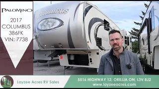 2017 Palomino Columbus 386FK Vin: 7738 - Layzee Acres RV Sales